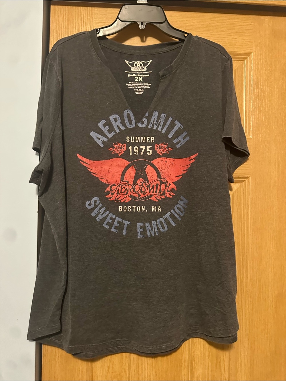 Maurices Black Graphic Aerosmith 'Sweet Emotion' Tee with Red and Blue Print